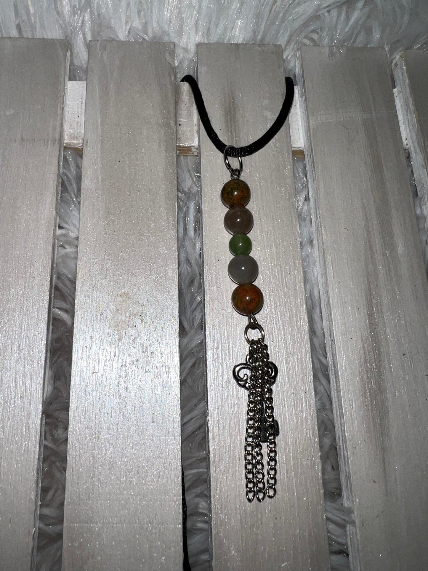 Unakite, Green Aventurine & Jasper Pendant Necklace