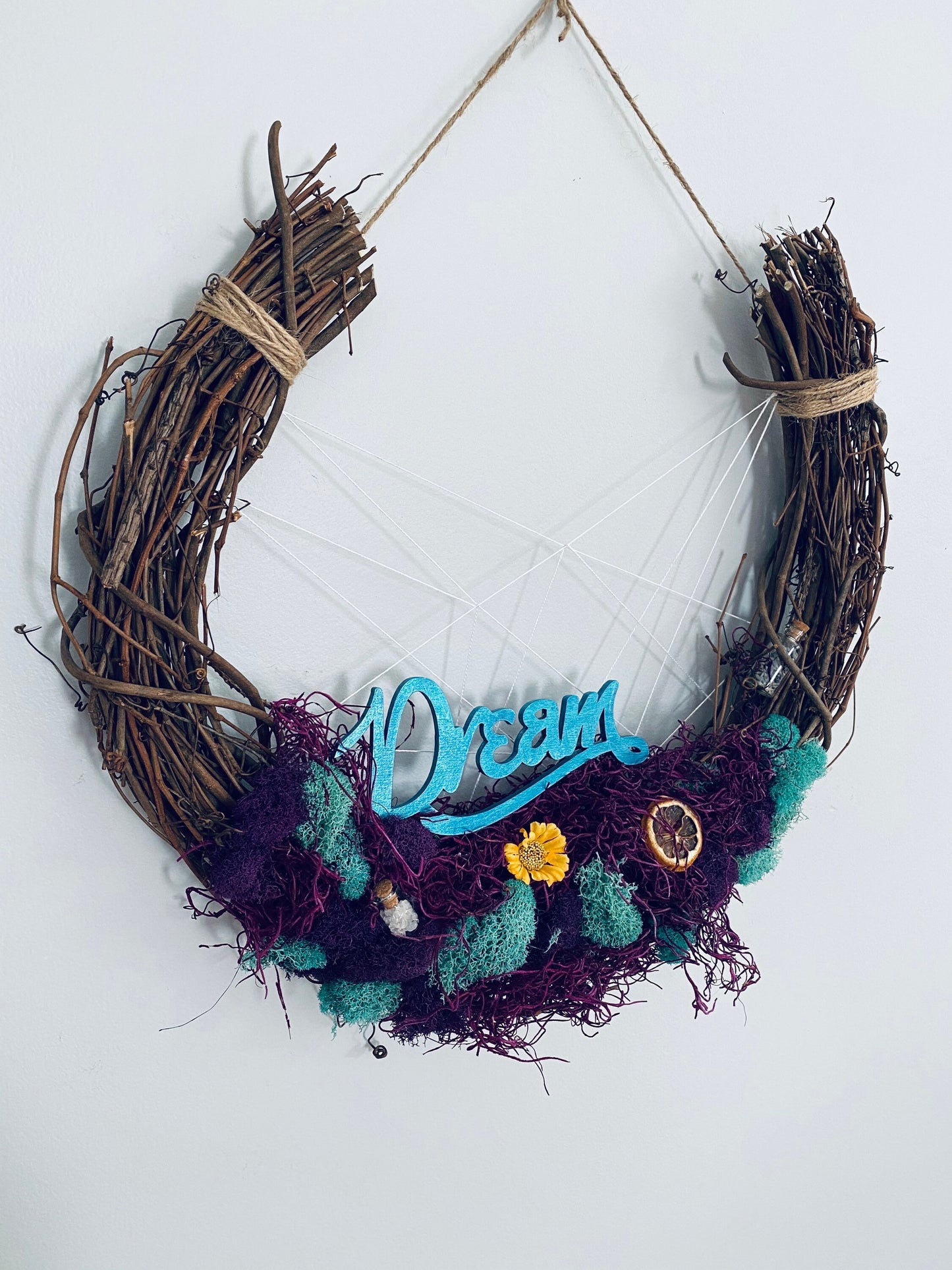Lunar Dream Wreath, Witches Wreath, Pagan Wreath, Earth Witch Wreath, Moon Witch