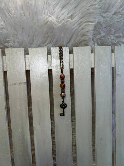 Jasper & Sunstone Crystal Pendant Necklace