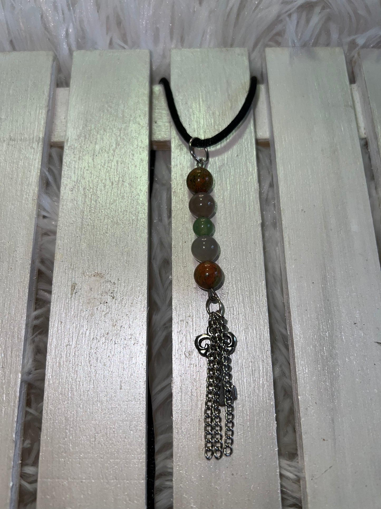 Unakite, Green Aventurine & Jasper Pendant Necklace