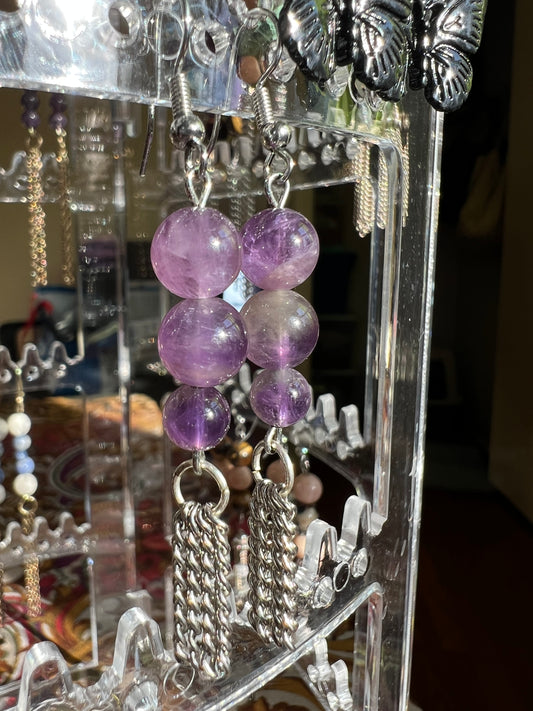 Amethyst Drop Crystal Earrings