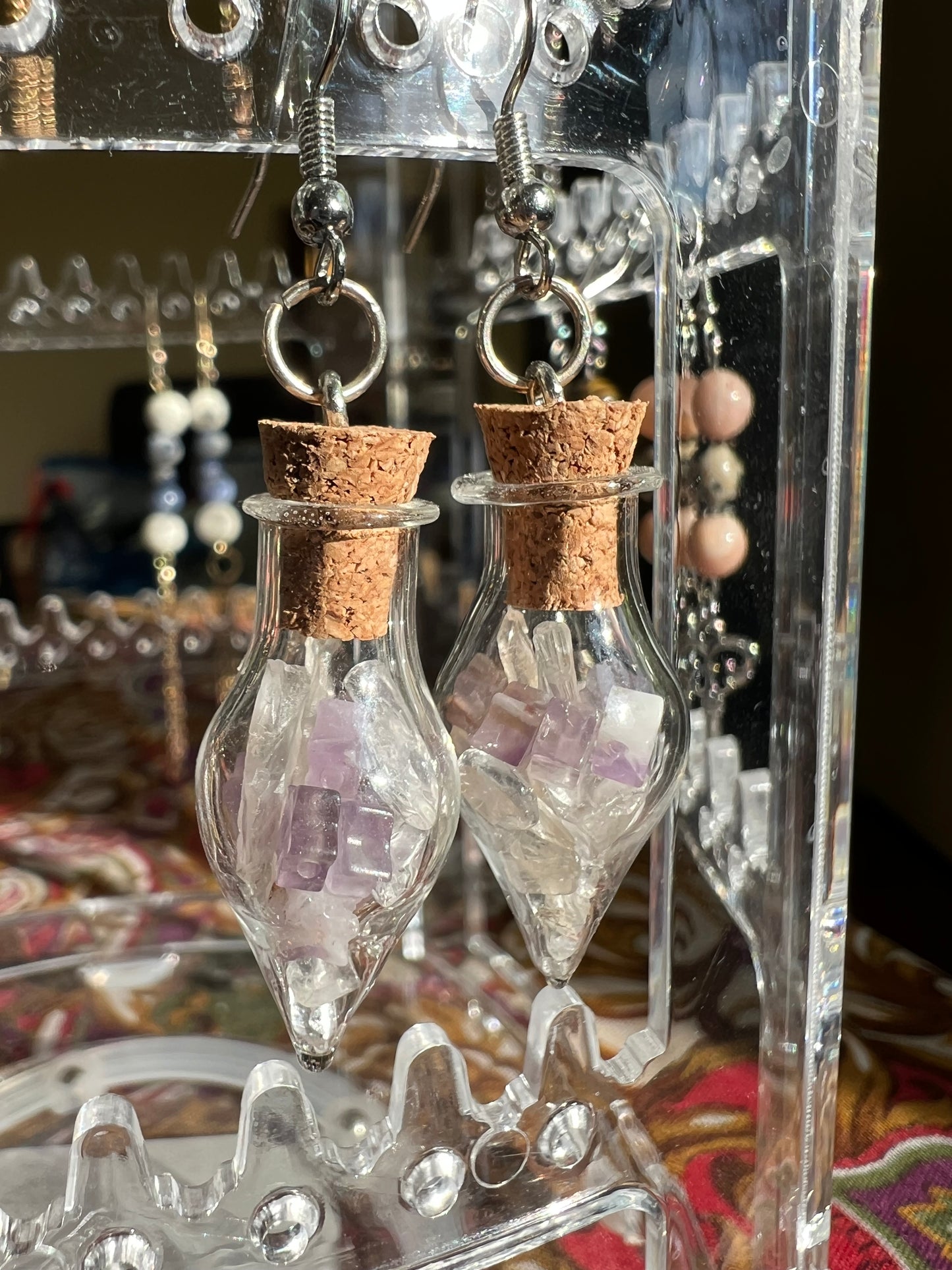 Amethyst Star Crystal Jar Earrings