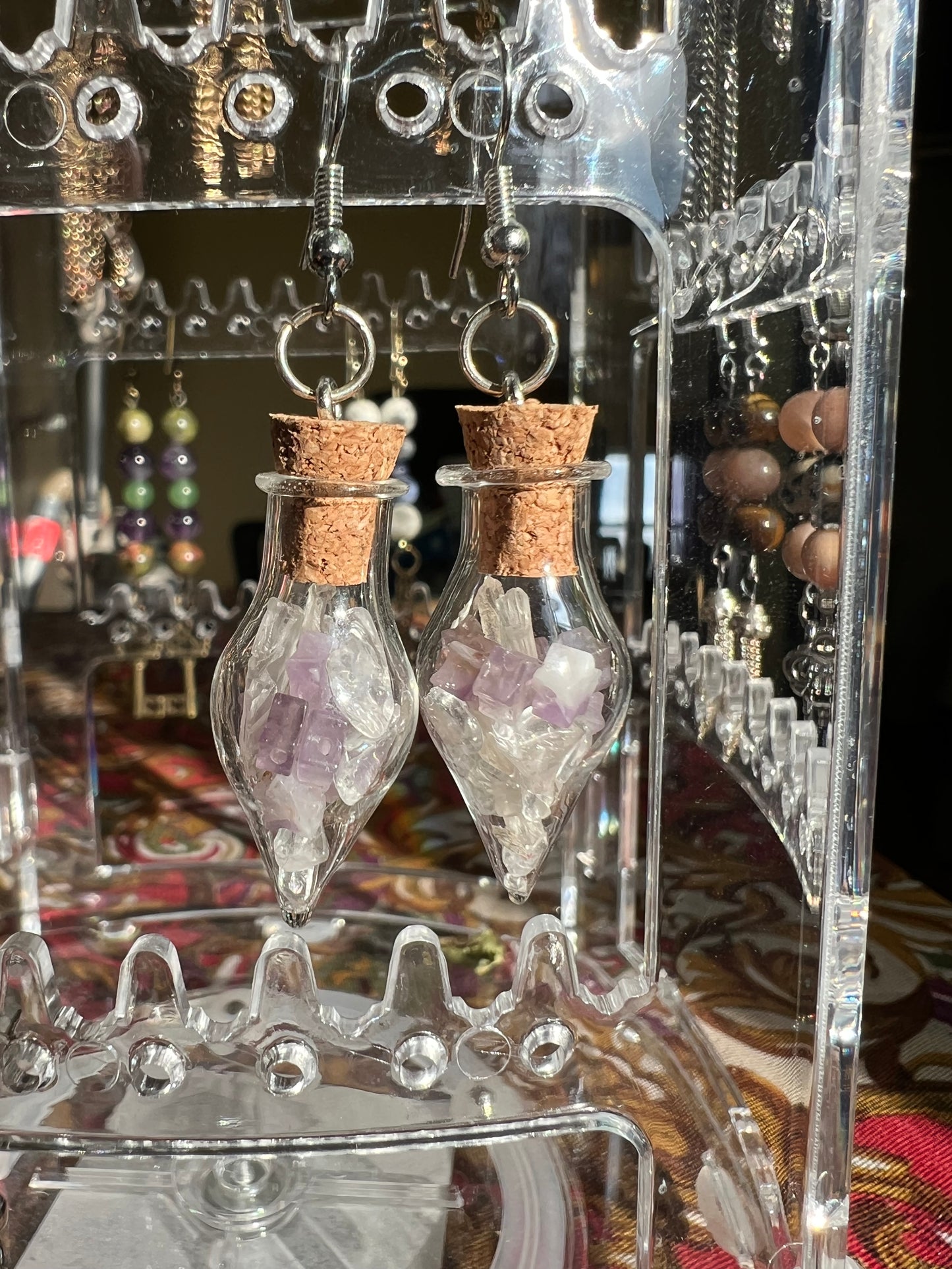 Amethyst Star Crystal Jar Earrings