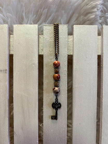 Jasper & Sunstone Crystal Pendant Necklace