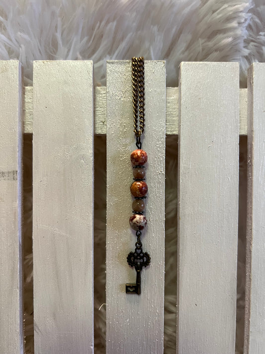 Jasper & Sunstone Crystal Pendant Necklace