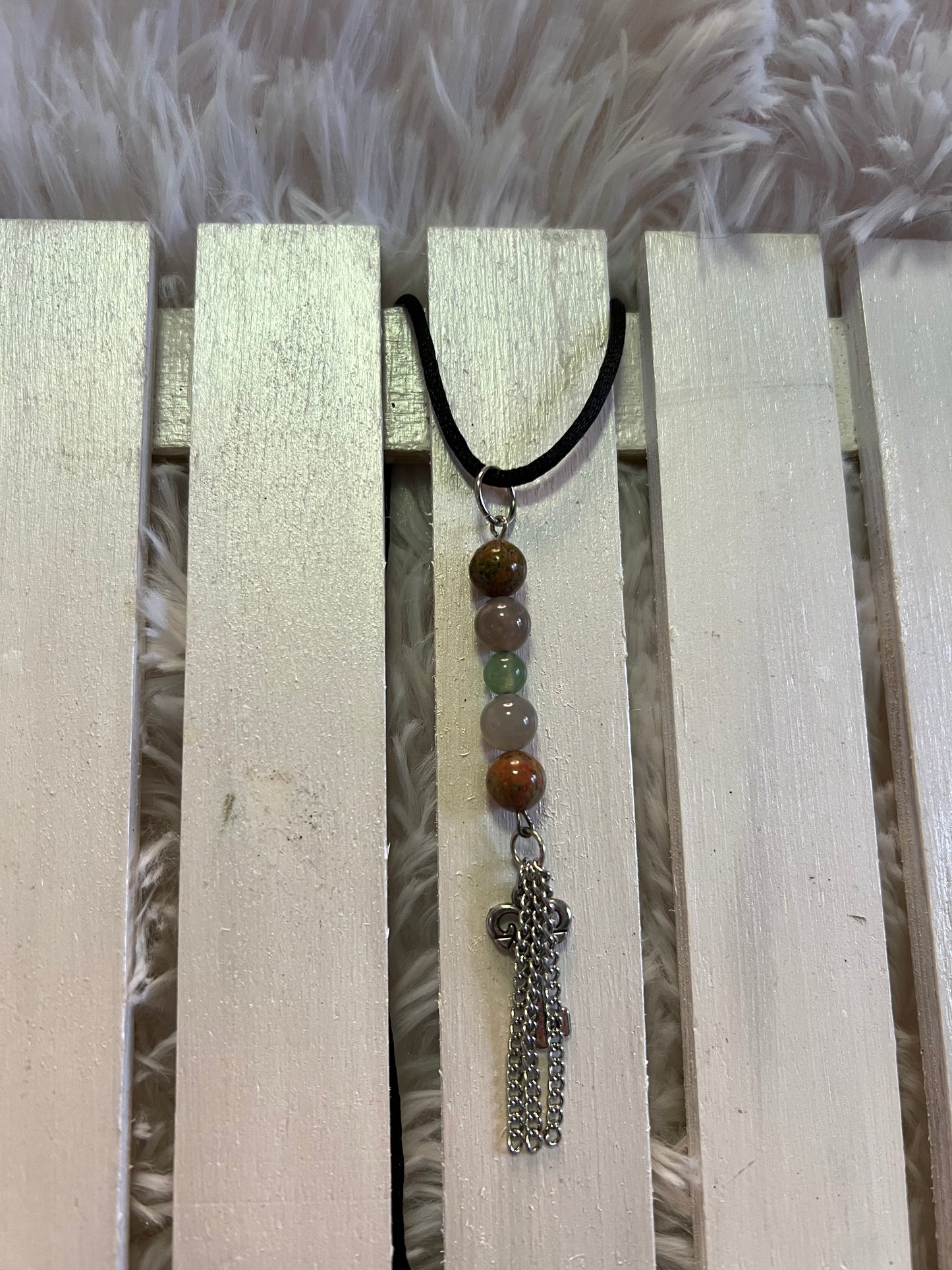 Unakite, Green Aventurine & Jasper Pendant Necklace