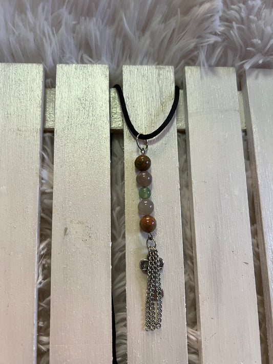 Unakite, Green Aventurine & Jasper Pendant Necklace