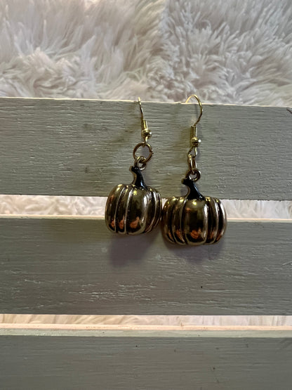 Gold Pumpkin Earrings