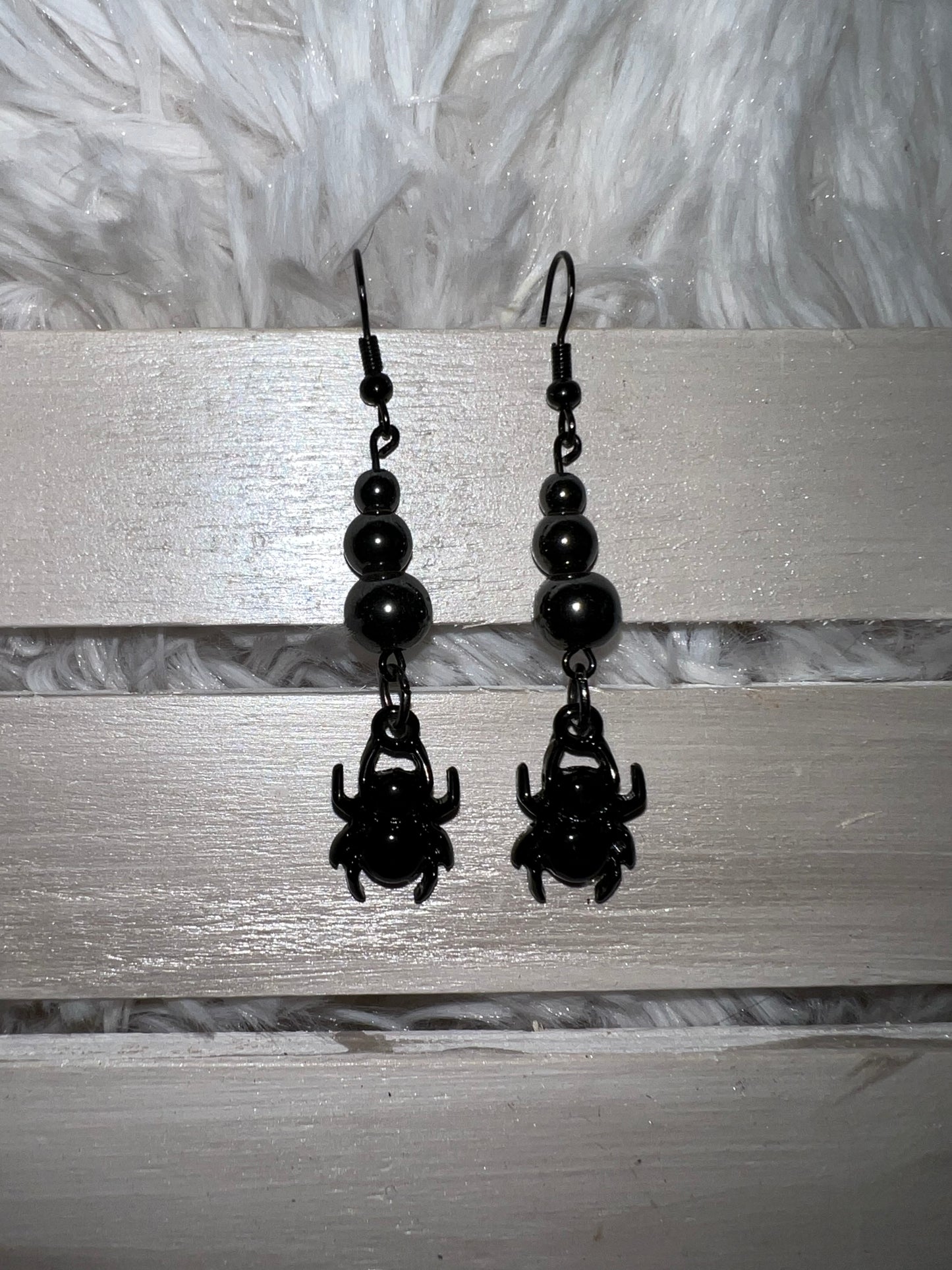 Hematite Crystal Bug Earrings