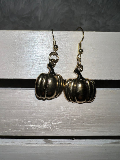 Gold Pumpkin Earrings
