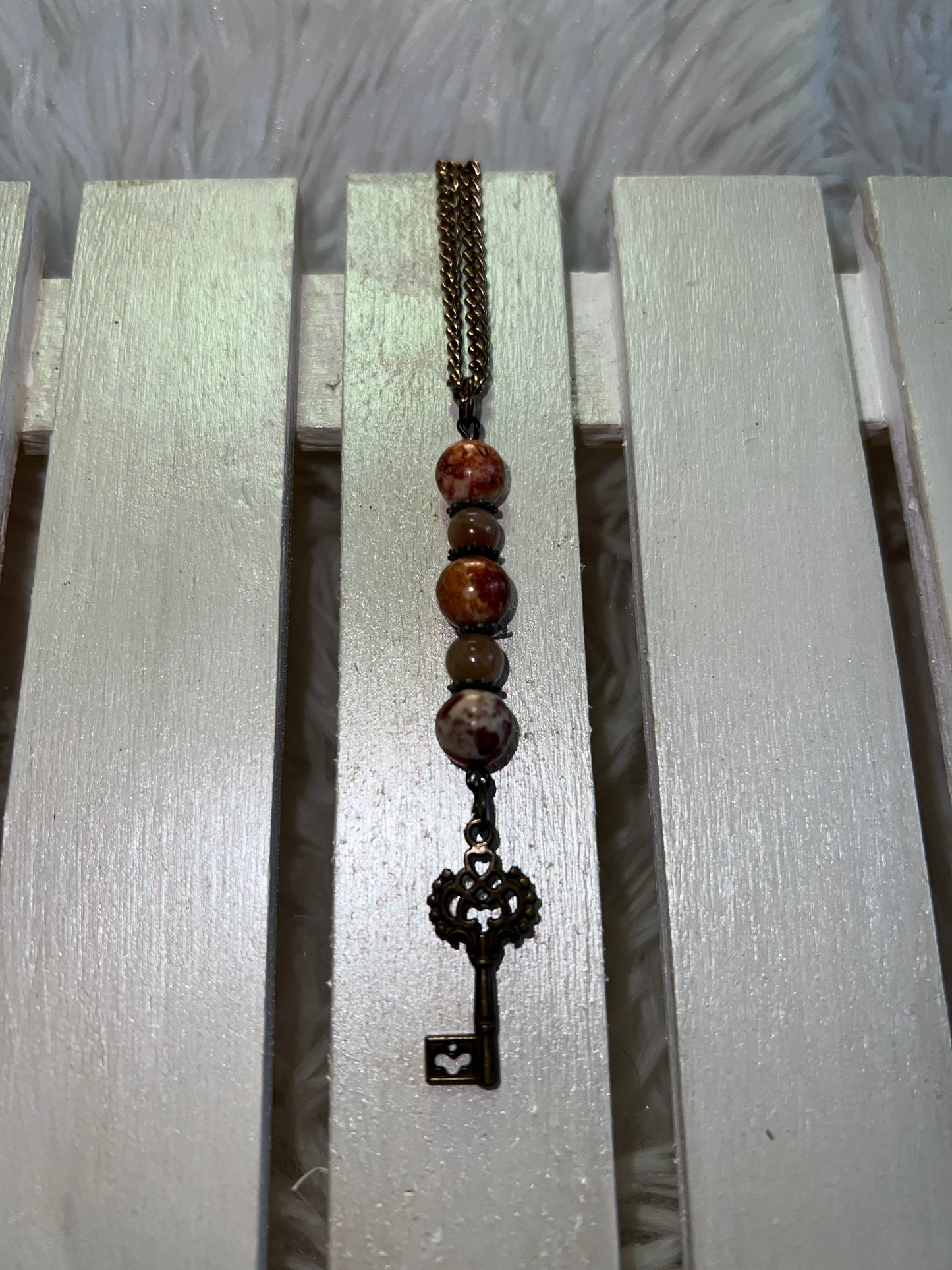 Jasper & Sunstone Crystal Pendant Necklace