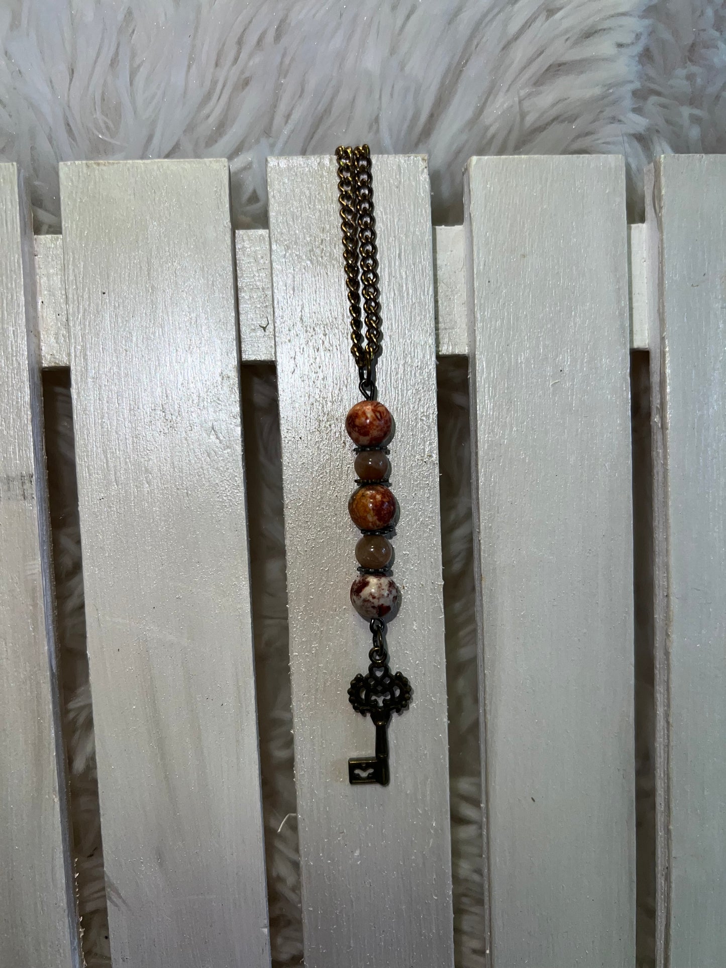 Jasper & Sunstone Crystal Pendant Necklace
