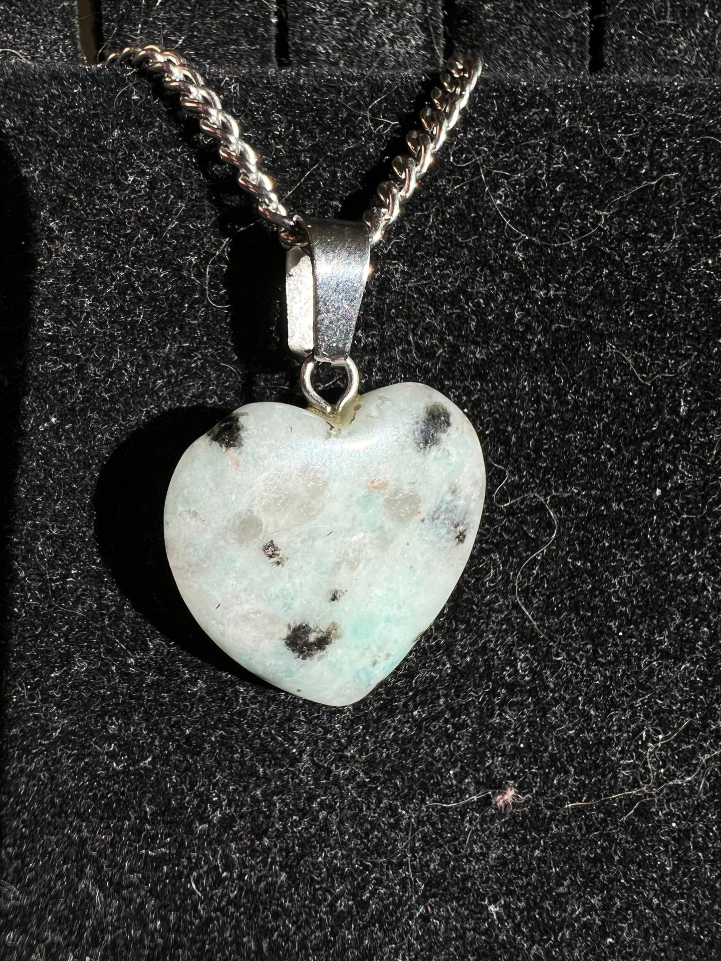 Moonstone Crystal Heart Pendant Necklace