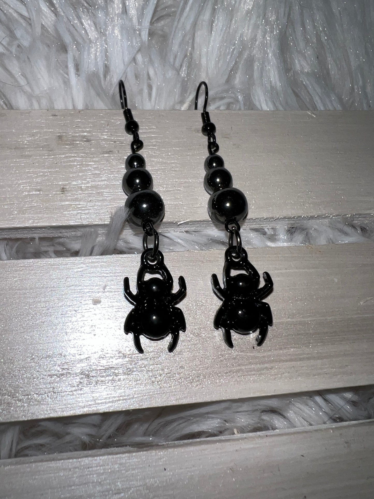 Hematite Crystal Bug Earrings