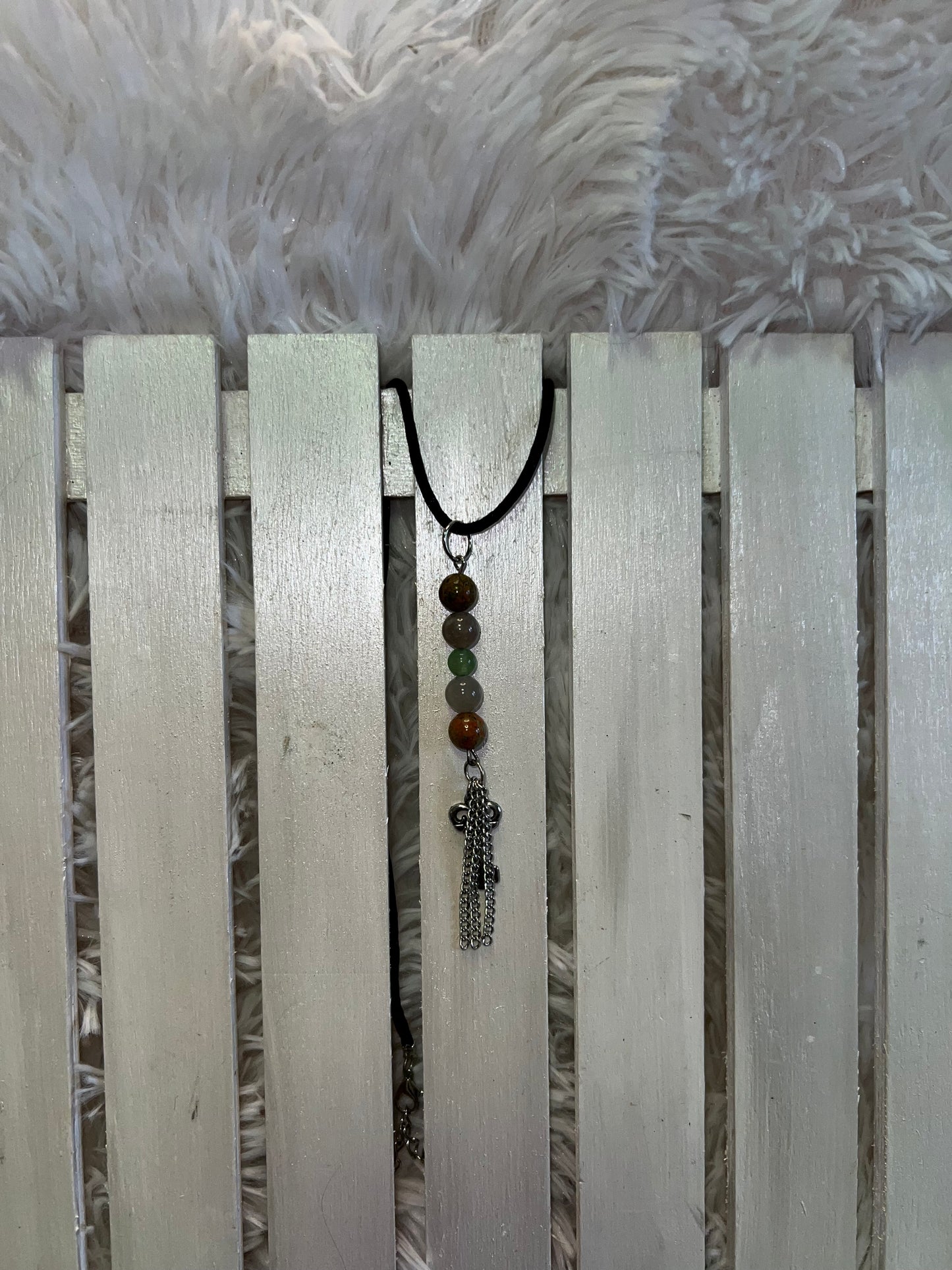 Unakite, Green Aventurine & Jasper Pendant Necklace