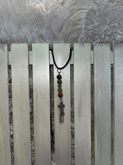 Unakite, Green Aventurine & Jasper Pendant Necklace