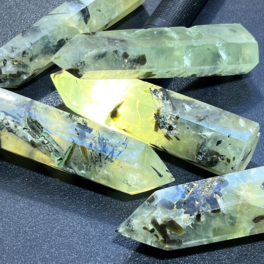 Prehnite Standing Crystal Point Towers Obelisks Bulk Wholesale Polished Gemstones