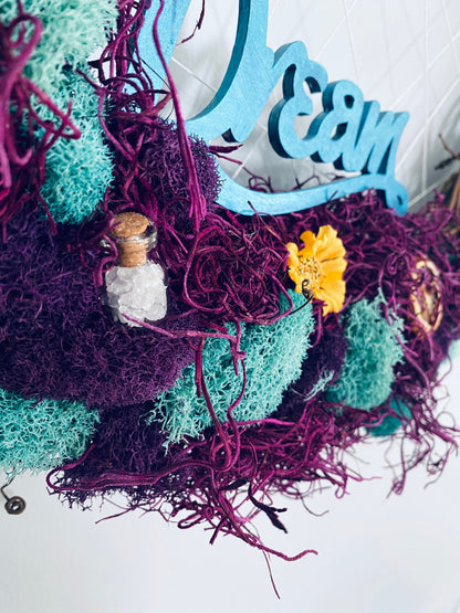 Lunar Dream Wreath, Witches Wreath, Pagan Wreath, Earth Witch Wreath, Moon Witch