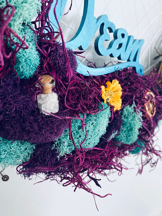 Lunar Dream Wreath, Witches Wreath, Pagan Wreath, Earth Witch Wreath, Moon Witch