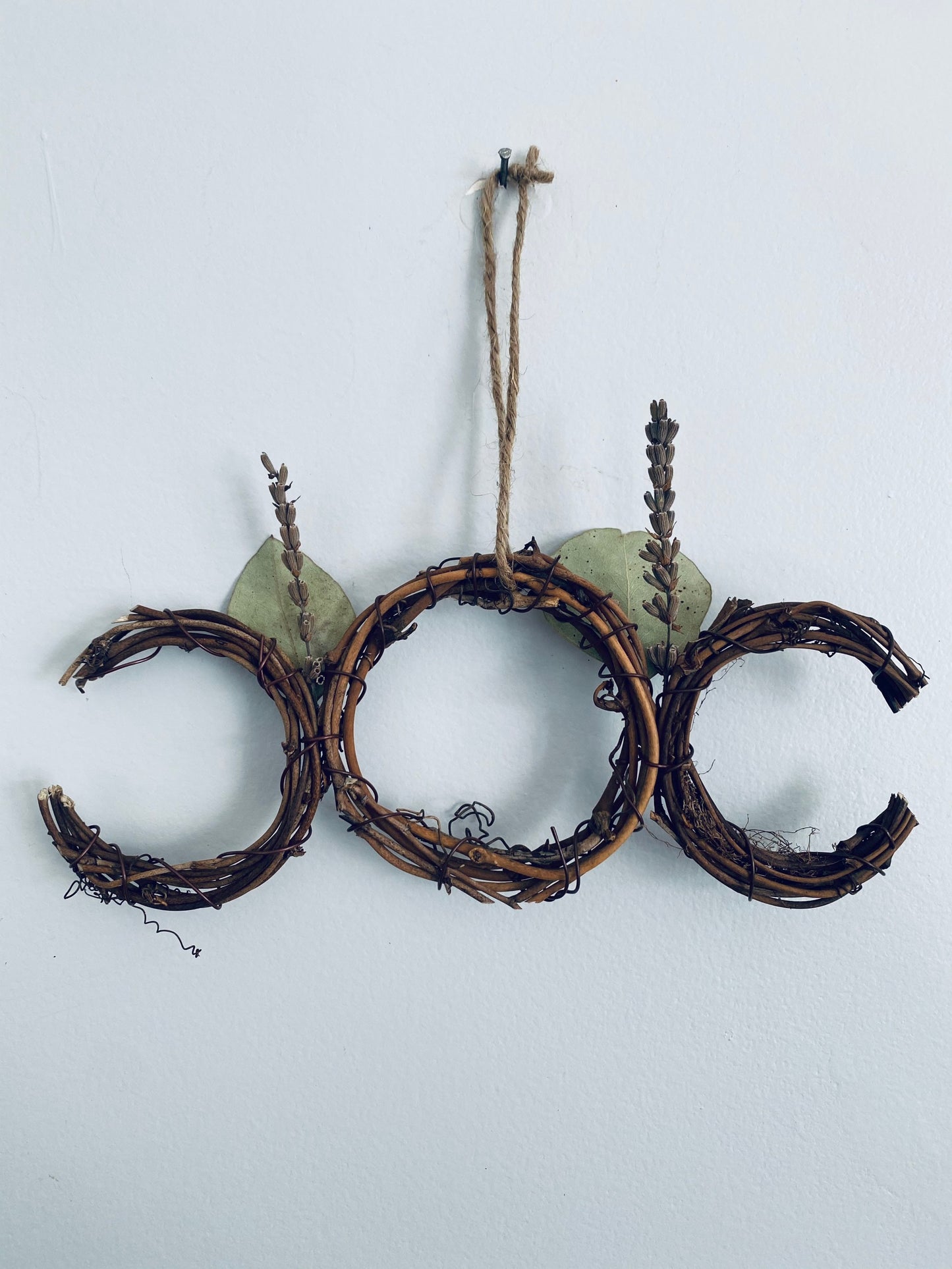 Triple Moon Wreath, Mini wreath, Pagan Wreath, Witches wreath