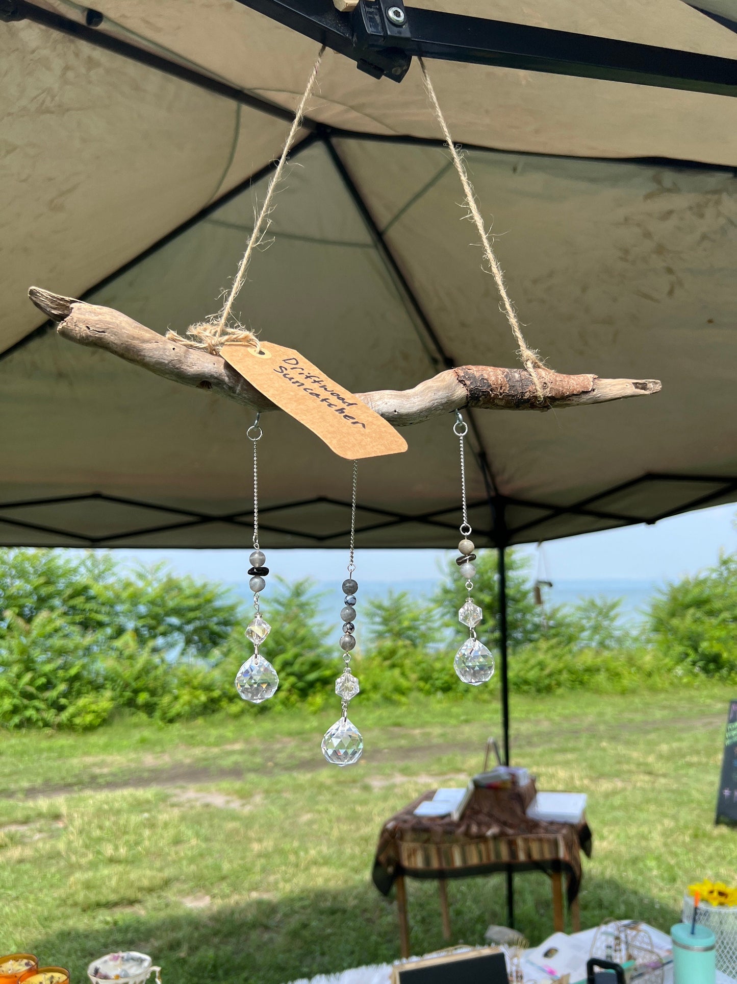 Rainbow Driftwood Crystal Suncatcher Hanging decor