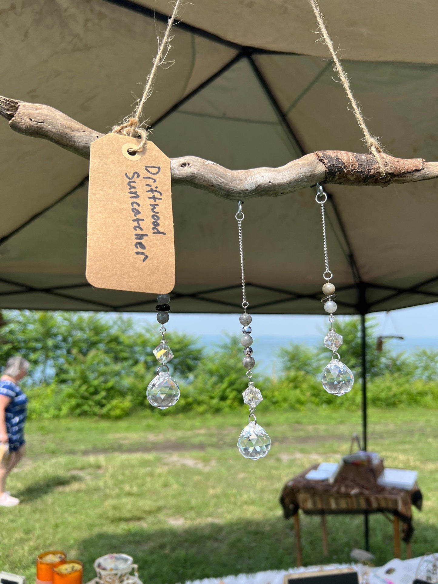 Rainbow Driftwood Crystal Suncatcher Hanging decor